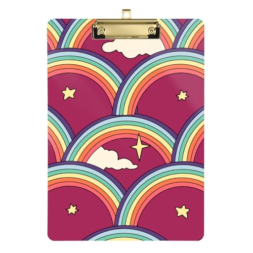 Klemmbrett mit Regenbogensternen, Großpackung, wasserdicht, für Klassenzimmer, für Lehrer, High School, Größe 22,9 x 30,5 cm von famyily