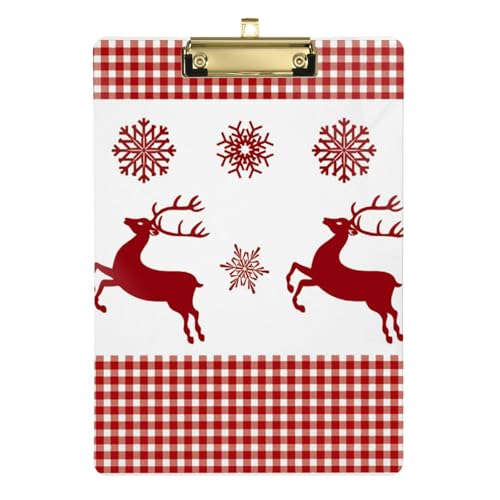 Klemmbrett mit weihnachtlichen horizontalen Streifen, A4, wasserdicht, für Trainer, medizinisches Klassenzimmer, Größe 22,9 x 30,5 cm, Rot von famyily