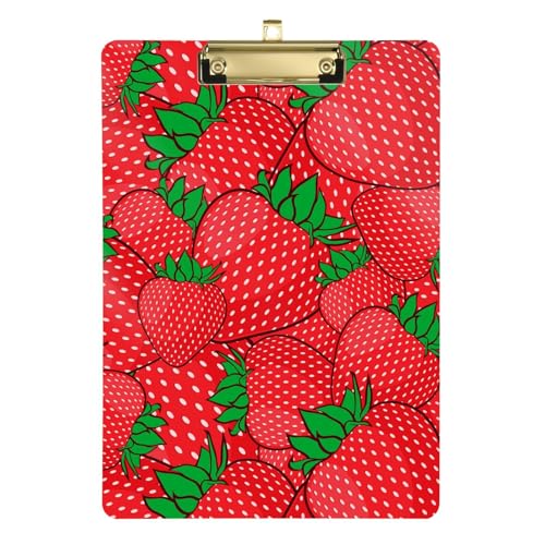 Klemmbretter mit Erdbeeren-Raster-Version, legale Größe, Klemmbrett, Klemmbrett, Clipboard, Clipboard für Krankenpflege, Zahnärzte, 31,8 x 22,9 cm von famyily