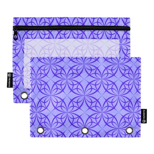 Lila dekorative Muster trendige Bleistiftbeutel Kunststoff Bindertaschen für Ordner Ordner mit 3 Löchern für Untersuchung Schreibwaren von famyily