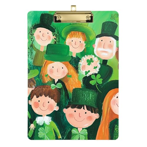 Patrick's Day Klemmbrett aus Kunststoff, transparent, für Physiotherapeuten, Krankenhaus, 31,8 x 22,9 cm, Grün von famyily