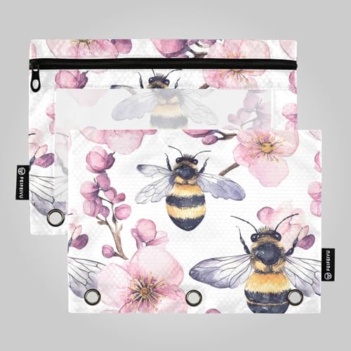 Peach Bee Binder Taschen Kunststoff Bindertaschen für 3 Ringe Ordner mit 3 Löchern für Untersuchung Aufbewahrungsbehälter von famyily