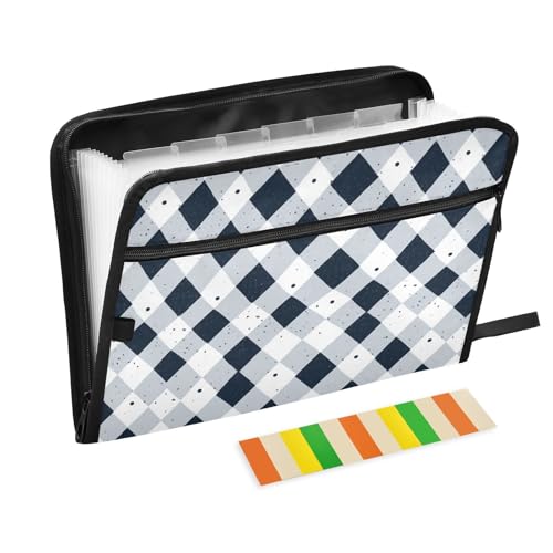 Rhomboid Dokumentenmappe, A4-Größe, Ordner für Dokumente, mit Taschen, Aktenordner, Kunststoff, Büro-Aktenordner für Ingenieure, Krankenpflege, Weiß / Marineblau Rhomboid Dokumentenmappe, A4-Größe, Ordner für Dokumente, mit Taschen, Aktenordner, Kunststoff, Büro-Aktenordner für Ingenieure, Krankenpflege, Weiß / Marineblau von famyily