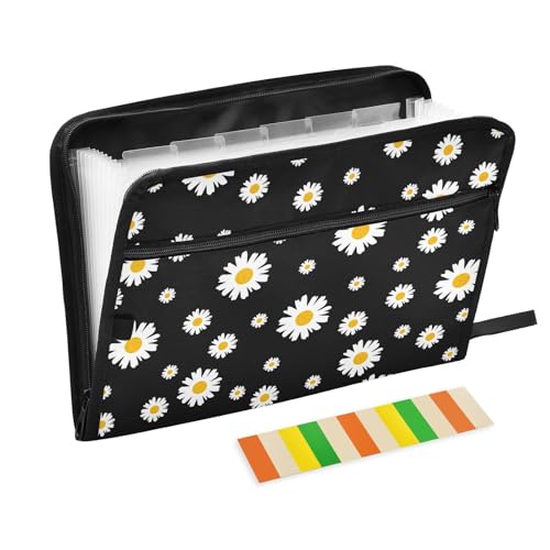 Schöner Ditsy Akkordeon-Aktenordner mit Blumenmuster, A4-Größe, Ordner mit Taschen mit Reißverschluss, Akkordeon-Dokumenten-Organizer, zum Aufhängen, erweiterbare Datei für Wetterschreiber, Baustelle von famyily