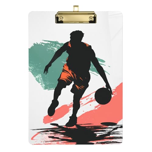 Schönes Klemmbrett für Basketballspieler, transparent, für Fußball-LKW-Fahrer, Größe 22,9 x 30,5 cm von famyily