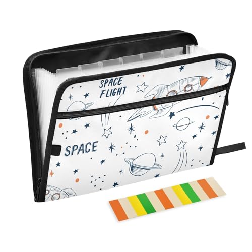 Space Elements Flug-Hängeregistratur-Ordner, A4-Größe, mit Taschen, Briefordner, Papier-Aktenordner für Krankenpfleger, Studenten, taktische von famyily