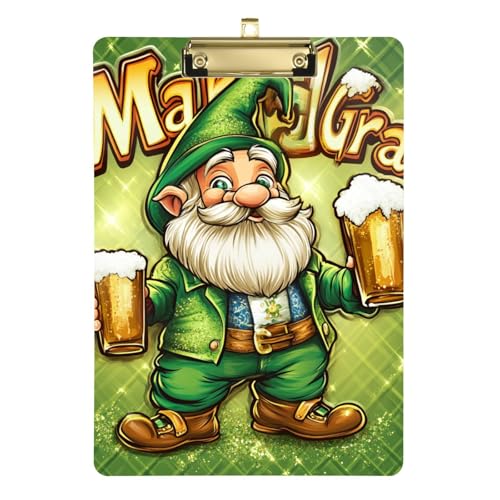 St Jolly Leprechaun Beers Klemmbretter Bilder-Clipboards Klemmbrett Metall Klemmbrett Notizblock für Medizin Büro Klemmbrett 31,8 x 22,9 cm von famyily