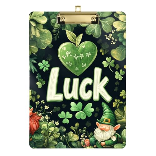 St.Patrick's Clover Lucky Green Klemmbretter Personalisiertes Klemmbrett Büroklammerbrett Klemmbrett Notizblock für Inspektoren Büro Klemmbrett 31,8 x 22,9 cm von famyily