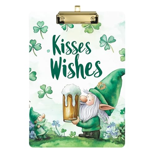 St.Patrick's Green House Bier-Klemmbrett, legale Größe, personalisiertes Klemmbrett, flaches Klemmbrett, Loch für Kindermenüs für Restaurants, 31,8 x 22,9 cm von famyily