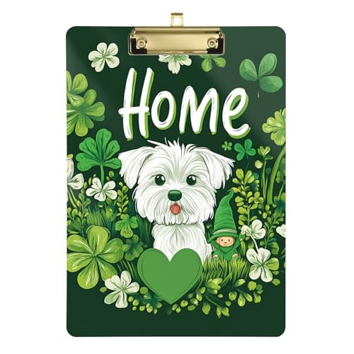 St.Patrick's Lucky Shamrocks Klemmbrett Schild in Klemmbrett Büroklammerbrett Klemmbrett Notizblock für Physiotherapeuten Klassenzimmer 31,8 x 22,9 cm von famyily