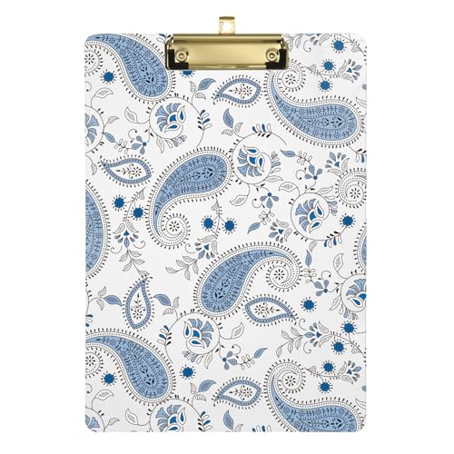 Traditionelles Paisley-Kunststoff-Klemmbrett, legale Größe, Klemmbrett, Metall-Klemmbrett, Rechnungs-Klemmbrett für Rechnungshalter, Krankenhaus, 31,8 x 22,9 cm von famyily