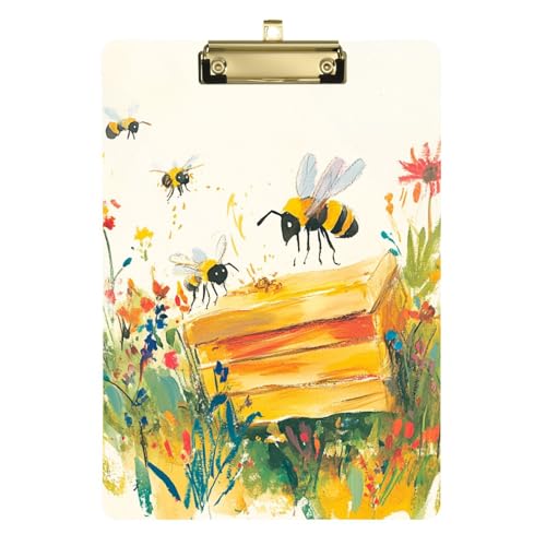 Yellow Bee Klemmbrett aus Kunststoff, für Krankenpflege, Klassenzimmer, Ärzte und Büro, 31,8 x 22,9 cm von famyily