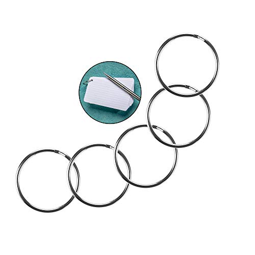 fancility® Karteikarten-Ringe perfekte Größe & leicht zu öffnen, Metallringe für Ringbuch, lose Blätter Warenring Heftring 19mm (5 Stück) von fancility