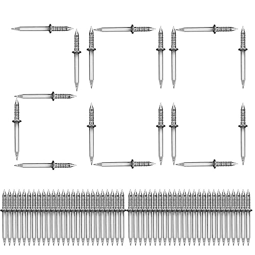 Betonnägel, 200 Stahl Nagel Sortiment Kit, Ziegel Zement Nagel, Rostfrei Nägel Set Stabil, Doppelkopf No Trace Nägel für Holzfurnier, Sockelleisten von fanelod