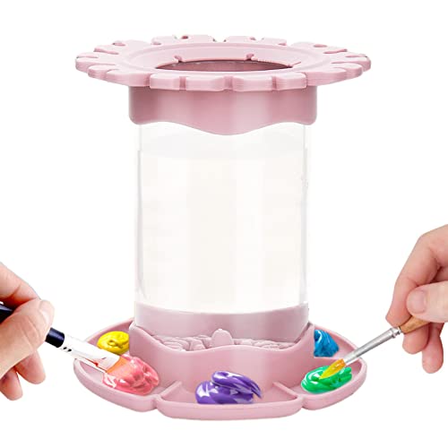 fanelod Reinigungsmittel für Pinsel, pigmentierte All-in-One-Spülung für Malerei – Tasse Reinigung Kunstpinsel mit Organizer Palette und Bürste von fanelod