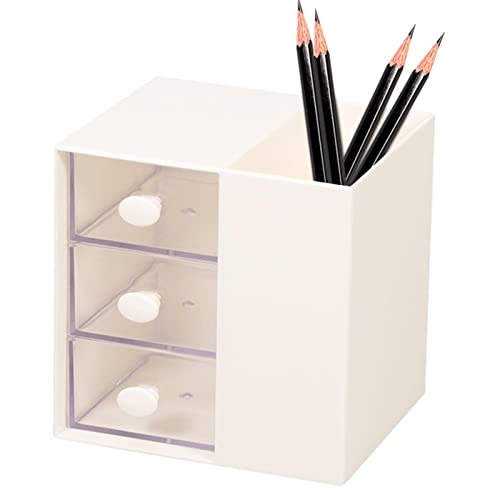 fanelod Stifthalter für Büro – Make-up – Schreibtisch-Organizer mit Schubladen für Bürobedarf, Gelstifte, Bleistifte, Marker, Klebeband, Radierer, Büroklammern von fanelod