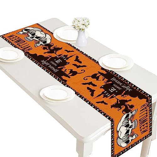 fanelod Tisch aus Leinen für Halloween – Tischdekoration für Halloween, 70,8 x 11,9 Zoll, perfekt für Halloween, Herbst, Thanksgiving und Urlaub von fanelod