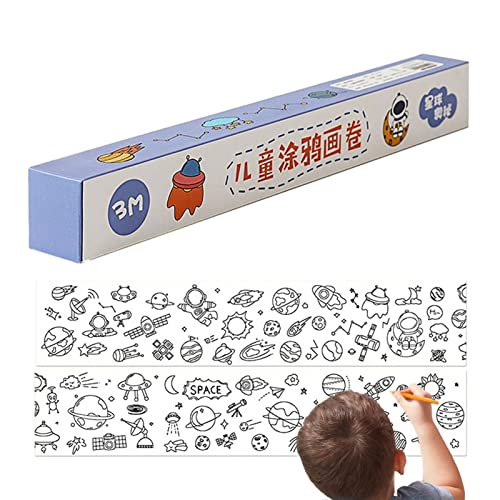 fanelod Zeichenrollenpapier für Kinder, klebriges Zeichenrollenpapier, Zeichenrolle für Kinder, Zeichenrolle zum Malen, Zeichnen und Kunstbedarf von fanelod