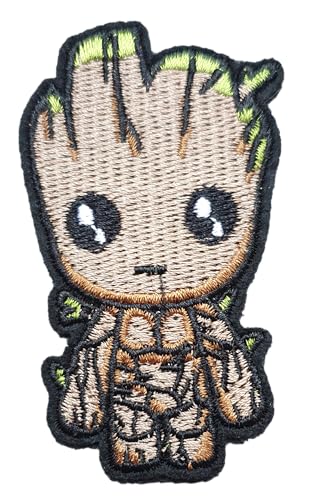 Fat-catz-copy-catz Animierter Teenage Groot Guardians of the Galaxy, bestickter Aufnäher zum Aufbügeln oder Aufnähen, 8 cm x 4 cm von fat-catz-copy-catz