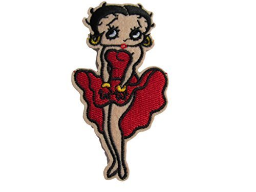 fat-catz-copy-catz BETTY BOOP in Marilyn Monroe Pose Bügeln/zum Aufnähen gestickter Aufnäher Kunst & Handwerk von fat-catz-copy-catz