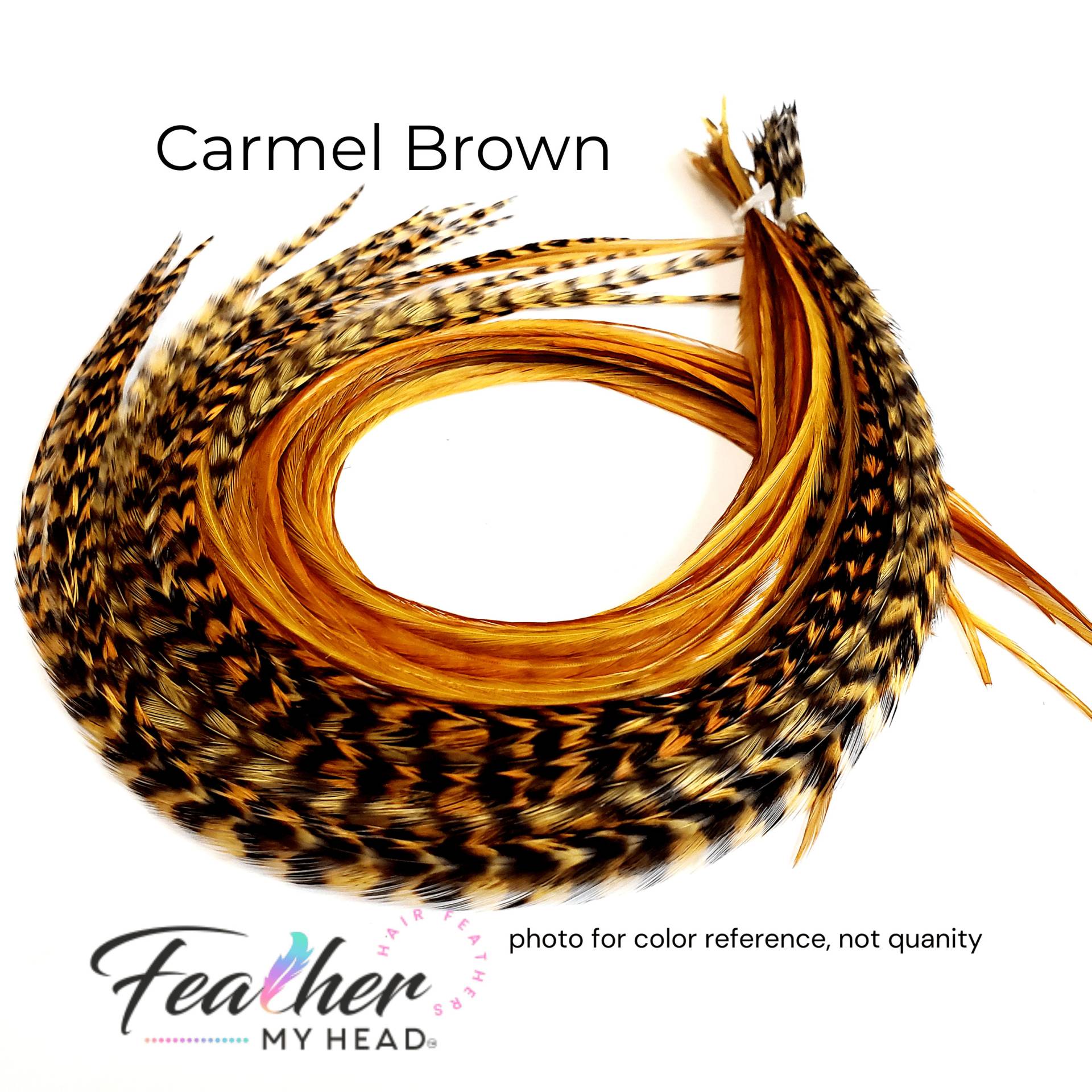 Carmel Brown Haar-Feder-Verlängerungen. | 1 Feder, Lange Längen Und Haar Feder Kit Erhältlich von feathermyhead