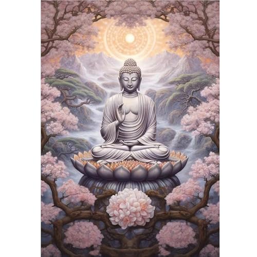 feelive Diamond Painting Kits für Erwachsene, DIY Buddha Statue Diamant Painting Bilder für, Bausätze für Diamantmalerei 5D Runde Steine Diamant Painting für Zuhause Dekor 30x40cm von feelive