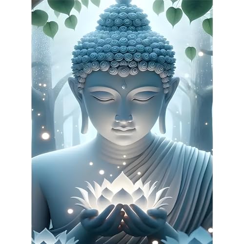 feelive Diamond Painting Kits für Erwachsene, DIY Buddha Statue Diamant Painting Bilder für, Buddha Statue Bausätze für Diamantmalerei 5D Runde Steine Diamant Painting für Zuhause Dekor 30x40cm von feelive