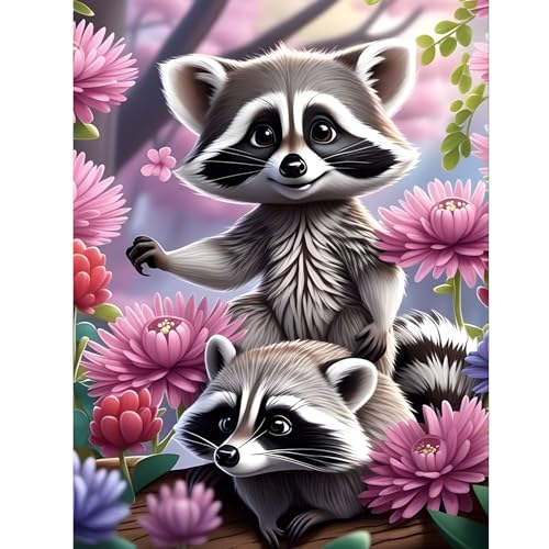 feelive Eichhörnchen Diamant Painting Bilder für Erwachsene, Tier DIY Diamant Kunst Malerei Stickerei Set Kreuzstich Bilder Malen Nach Zahlen 5D Runde Steine Diamant Painting für Zuhause Dekor 30x40cm von feelive