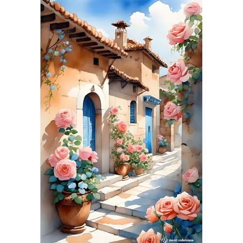 feelive Landschaft Blume Diamant Painting Bilder für Erwachsene, DIY Diamond Painting Kits, Bausätze für Diamantmalerei 5D Runde Steine Diamant Painting für Zuhause Dekor 30x40cm von feelive