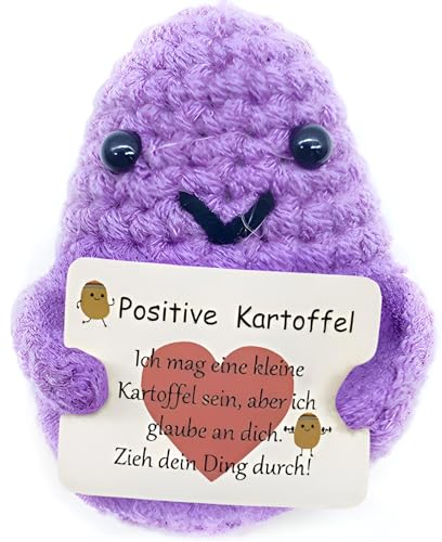 feifanshop Positiv Kartoffel Kleine Umarmung Glücksbringer Strickwolle Kartoffel Puppe mit Positive Energiekarte Geburtstag Weihnachten Mutmacher Geschenk Frauen Männer Wohnkultur Party Dekoration von feifanshop