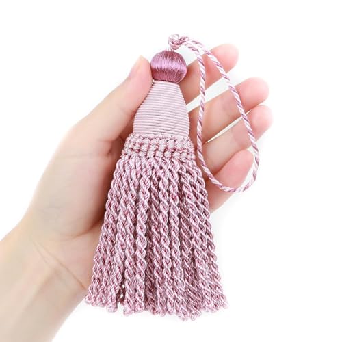 Fenghuangwu 4 Stück 15,2 cm große Schlüsselquasten mit 10,9 cm Schlaufe, elegante, handgefertigte Quasten (Mix Pink) von fenghuangwu