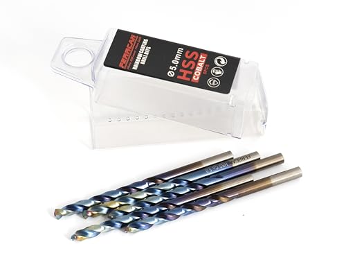 Ferrcan HSS Metallbohrer DIN338 M35 5% Kobalt rainbow finish zum Bohren in Edelstahl, Eisen und anderen Metallen Packung mit 5 Stück pro Maß von ferrcan