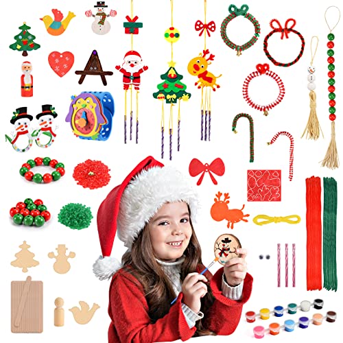 Weihnachts Adventskalender 2022 kinder: 24 DIY Bastelsets,Weihnachtsdekoration aus Holz für den Weihnachtsbaum,Weihnachtsstrumpf für Kinder | Christmas Dekoration für Drinnen | Draußen von festiveair