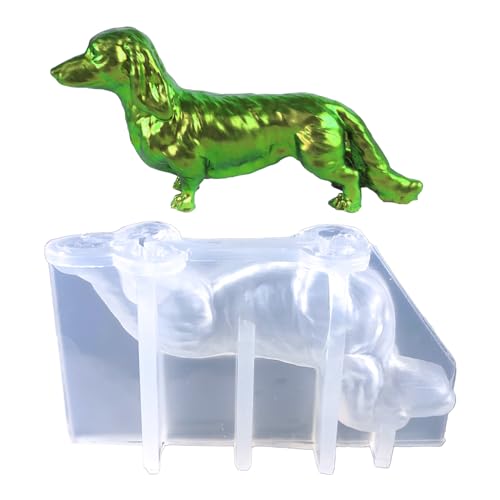Dackel-Harz-Formen – Silikonform in Hundeform für Seifenherstellung, 3D-Tierstatue, Seifenherstellung, ästhetische Heimdekoration, Epoxidharz-Form für selbstgemachte Duftkerzen, Epoxidharz-Handwerk von fiira