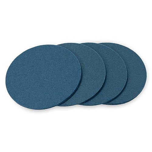 filzbrand Filz Untersetzer rund für Gläser, Filzuntersetzer 4 Stück (4er Set), Ø 10 cm in Mittelblau, 5 mm dick, Glasuntersetzer, Getränkeuntersetzer aus Designfilz 100% Wolle – Made in Germany von filzbrand