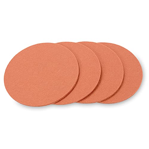 filzbrand Filz Untersetzer rund für Gläser, Filzuntersetzer 4 Stück (4er Set), Ø 10 cm in Pastell orange, 3 mm dick, Glasuntersetzer, Getränkeuntersetzer aus Designfilz 100% Wolle – Made in Germany von filzbrand