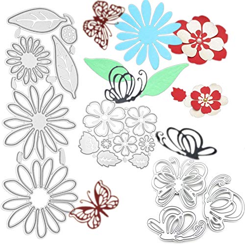 Stanzschablone blumen Schmettering metall Scrapbooking Prägeschablonen Stanzformen Schablonen Für Scrapbooking, Fotopapier, Karten, Handwerk Prägen DIY Geburtstag Geschenk (Blumen set A) von findjoy2020