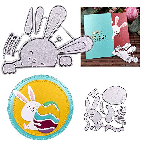 Stanzschablonen Ostern Scrapbooking Stanzschablone Metall Ostern Prägeschablonen Stanzformen, Metall Schneiden Schablonen Osterhase/Ostereier/Cutting Dies für DIY Fotoalbum Karten Handwerk Geschenk von RunFar shop