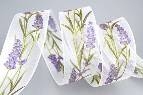 20 m x 40 mm Dekoband CHIFFON LAVENDEL Chiffonband Schleifenband Blumen Sommer Dekoration halbtransparentes Band Geschenkband Frühjahr Landhaus von finemark