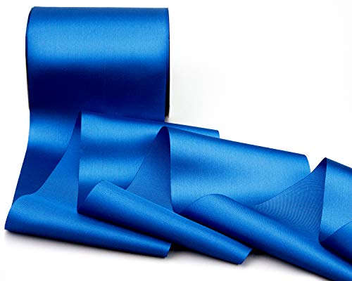 25 m x 112 mm Satinband SOPHIE BLAU (614) Satin Tischband Tischläufer Schleifenband ohne Draht breites weiches Band Tischdekoration Tisch Deko Geschenkband mit einseitigem Glanz von finemark