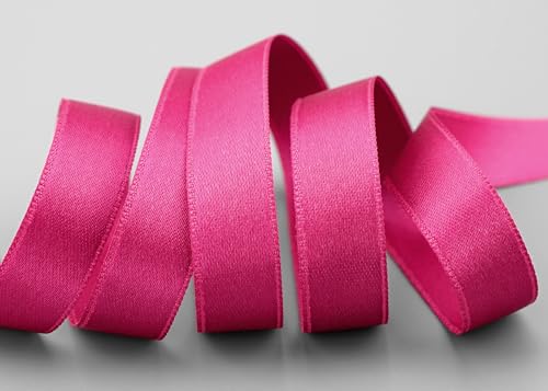 25 m x 15 mm Satinband PINK (606) doppelseitiges Schleifenband aus Satin ohne Draht weich und glänzend Geschenkband Deko Band double face Dekoband Dekorieren Basteln von finemark