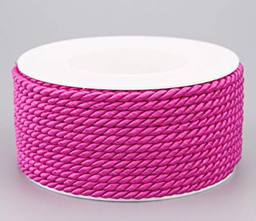 25 m x 4 mm Kordel PINK Rolle Deko Drehkordel mit Glanz Schnur gedreht Kordelband ohne Draht zum Dekorieren Basteln Annähen Dekokordel von finemark