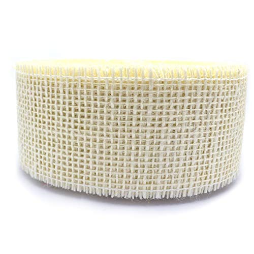 25 m x 60 mm Dekoband JUTE IVORY Creme Juteband Geschenkband 6 cm Gitterband Schleifenband aus Naturjute nachhaltig Weihnachten Ostern Geschenkverpackung von finemark