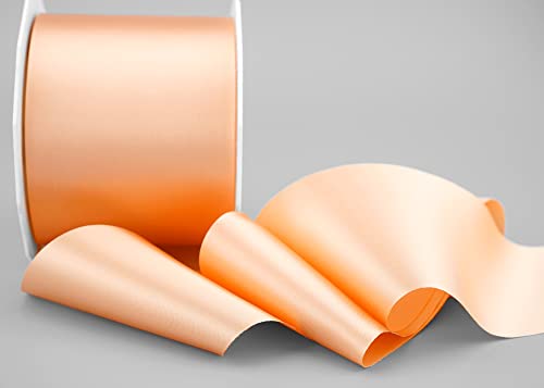 25 m x 72 mm Satinband SOPHIE APRICOT (134) Satin Tischband Schleifenband ohne Draht breites weiches Band Tischdekoration Tisch Deko Geschenkband mit einseitigem Glanz von finemark