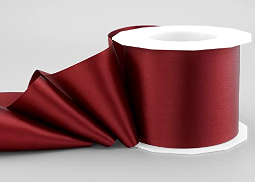 25 m x 72 mm Satinband SOPHIE BORDEAUX (018) Satin Tischband Schleifenband ohne Draht breites weiches Band Tischdekoration Tisch Deko Geschenkband mit einseitigem Glanz von finemark