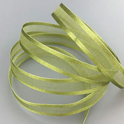 3 m x 10 mm Chiffonband mit Satin Kante OLIV Olivgrün (25) Grün Chiffon Dekoband Schleifenband Geschenkband Halbtransparent Glänzend ohne Draht Organza von finemark