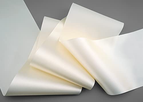 3 m x 112 mm Satinband SOPHIE CREME Ivory (004) Satin Tischband Tischläufer Schleifenband ohne Draht breites weiches Band Tischdekoration Tisch Deko Geschenkband mit einseitigem Glanz von finemark