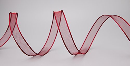 finemark 3 m x 15 mm Dekoband Chiffon Bordeaux Geschenkband Schleifenband transparent Organza mit formstabilen Kanten Premium Qualität Hochzeit Geburtstag Chiffonband einfarbig von finemark