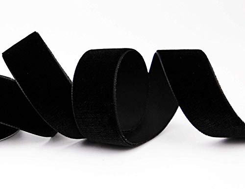 3 m x 16 mm Samtband SCHWARZ (725) Dekoband Band Velour einseitig Samt festkantig Velvet Ribbon zum nähen dekorieren von finemark