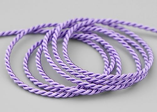 3 m x 2 mm Kordel FLIEDER Deko Drehkordel mit Glanz Schnur gedreht Lavendel Kordelband ohne Draht zum Dekorieren Basteln Annähen Dekokordel von finemark